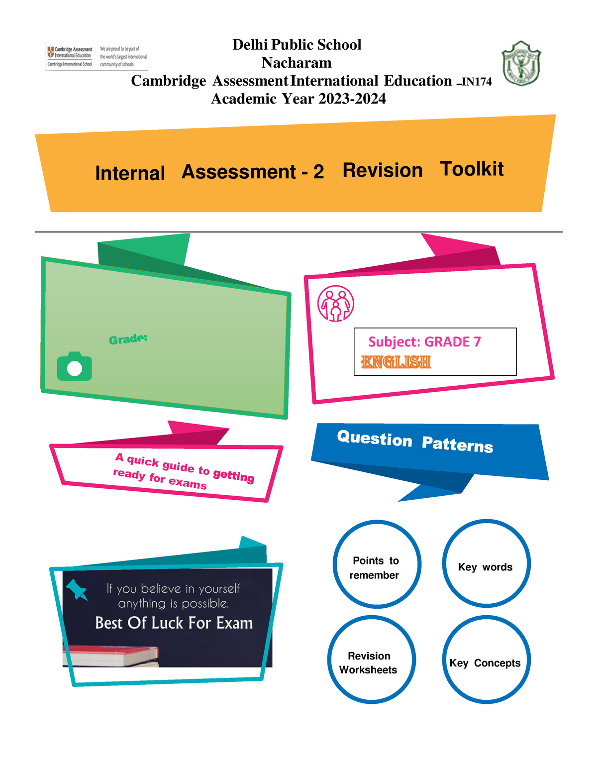 IA-2 Revision Tool English July 2023 - Internal Assessment - 2 Revision ...