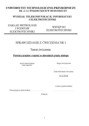 Sprawozdanie ćw. 5 Badanie Dławika - POLITECHNIKA BYDGOSKA IM. J. I J ...