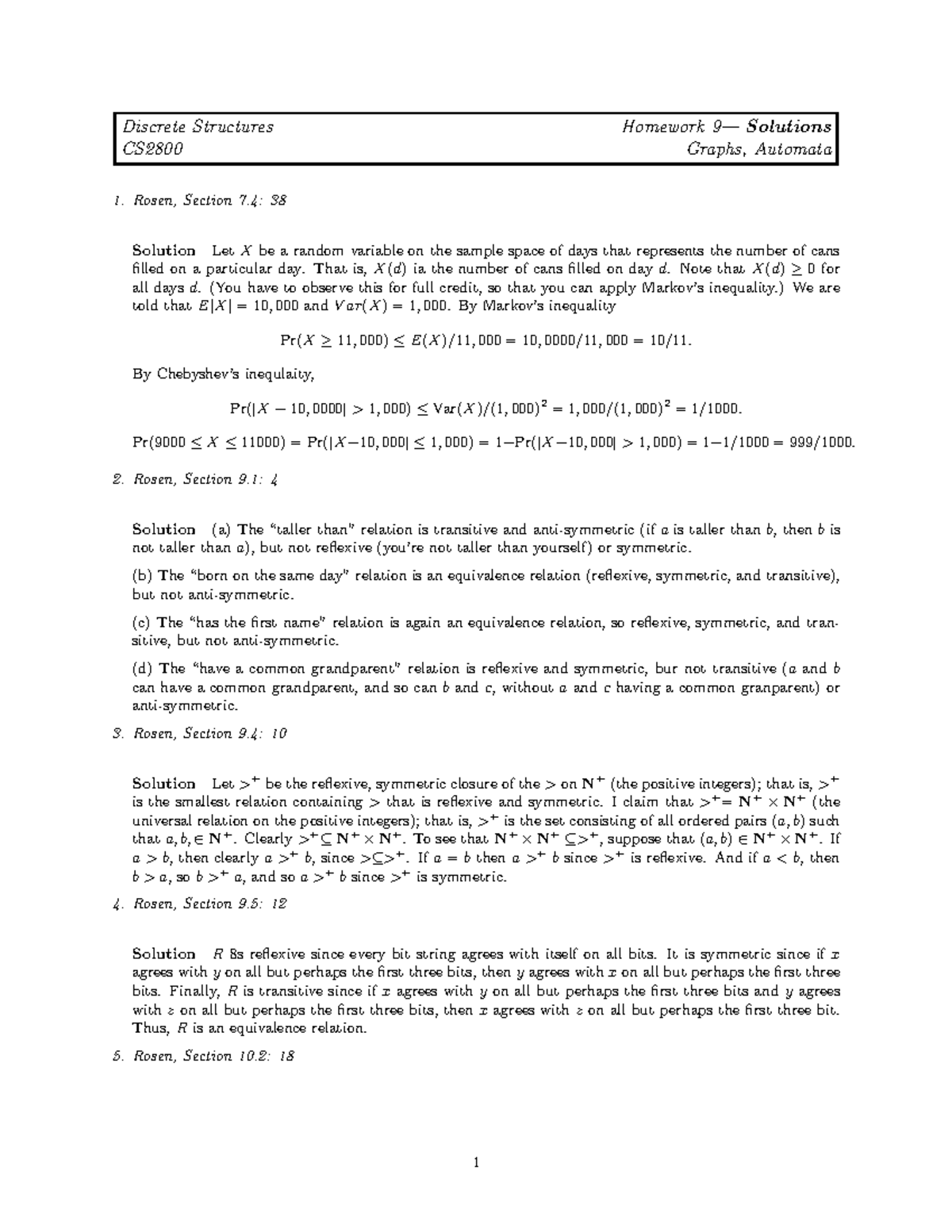 Hw9sol - Questions And Solutions From The 9th Homework Assignment ...