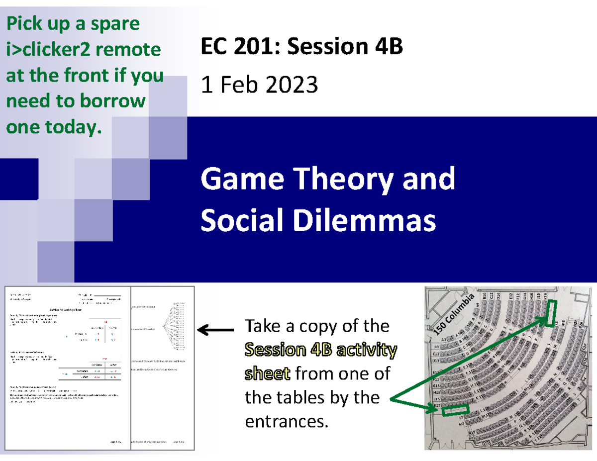 EC 201 - Session 04B - game theory and social dilemmas - Game Theory ...