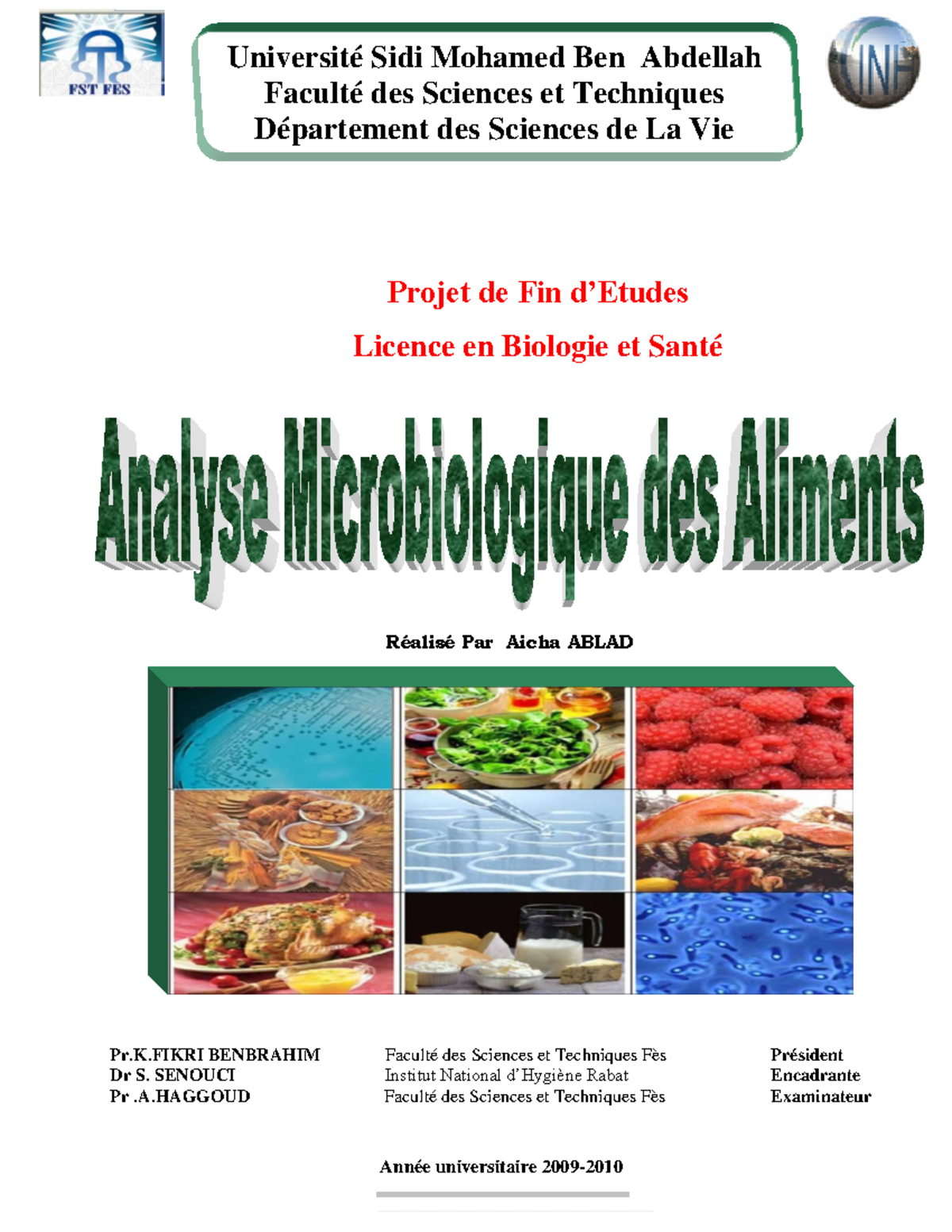 TP DE MICROBIOLOGIE - ANNEE 2010-2011 Licence Sciences