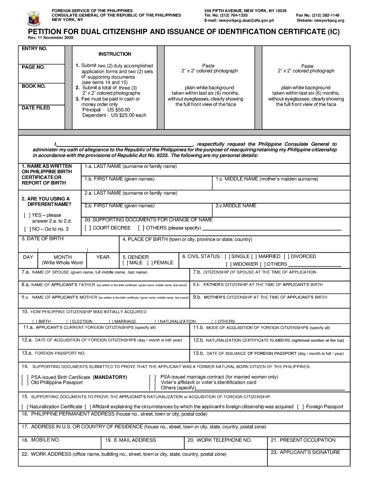 9Nov Dual Citizenship Application Form 11 November 2020 FOREIGN   Thumb 1200 1553 