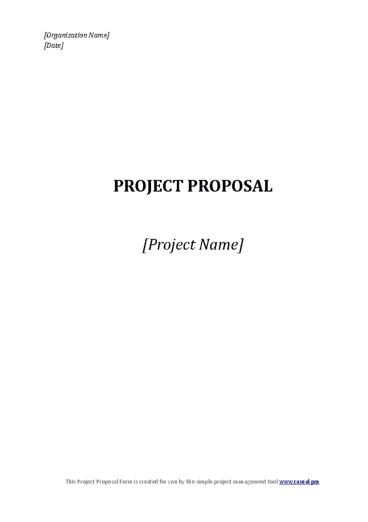 Generic Project Proposal Template - [Organization Name] [Date] PROJECT ...