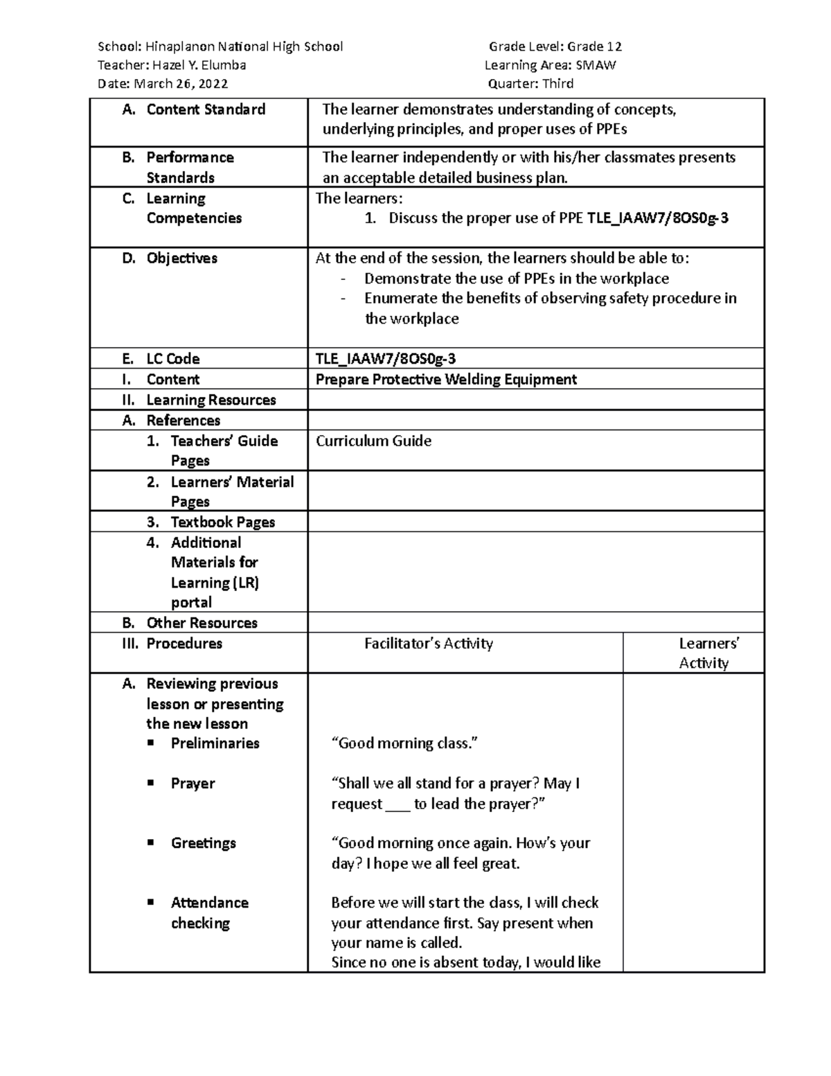 Lessonplan 1 - lesson plan - Educational Technology 1 - MSU-IIT - Studocu