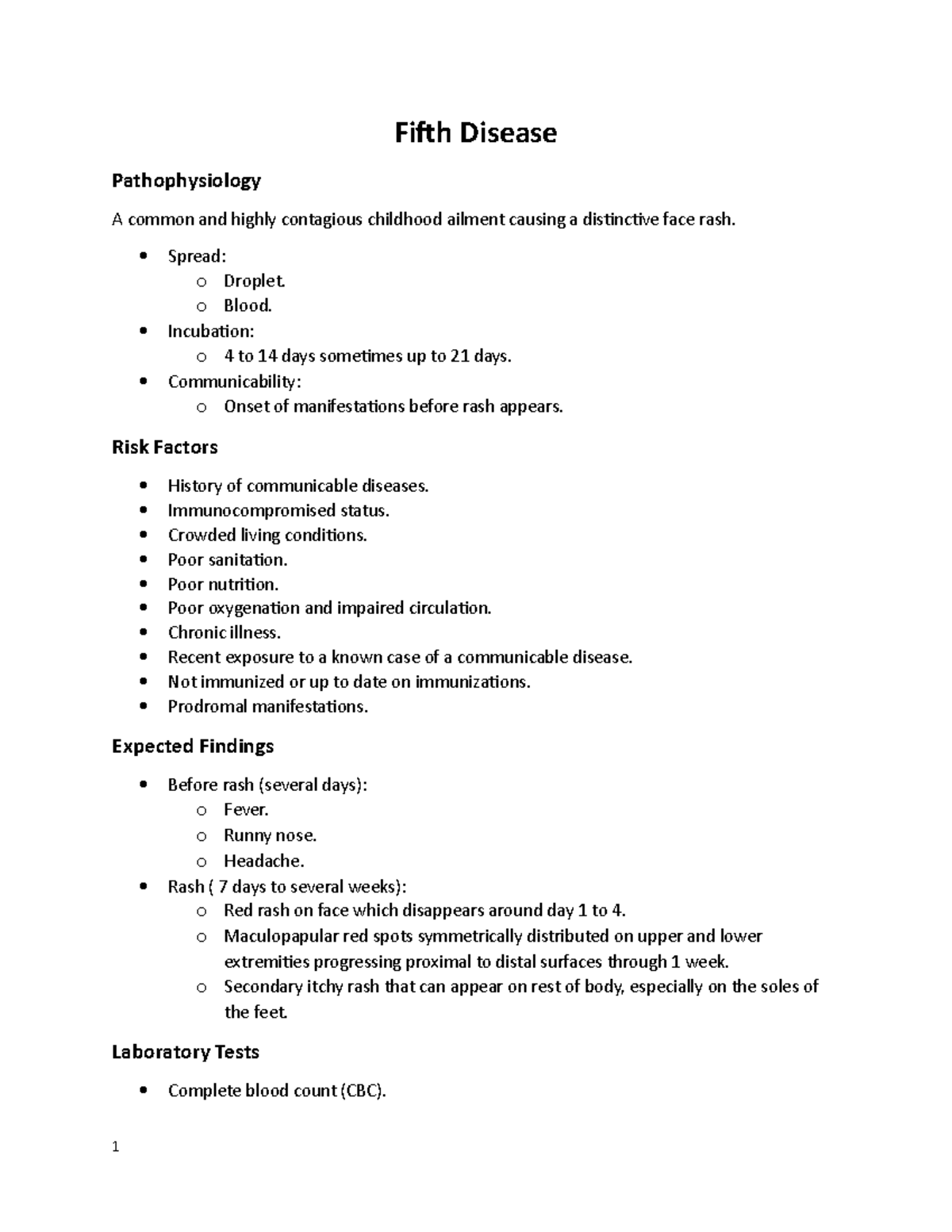 Fifth Disease M. Milner Fifth Disease Pathophysiology A common and