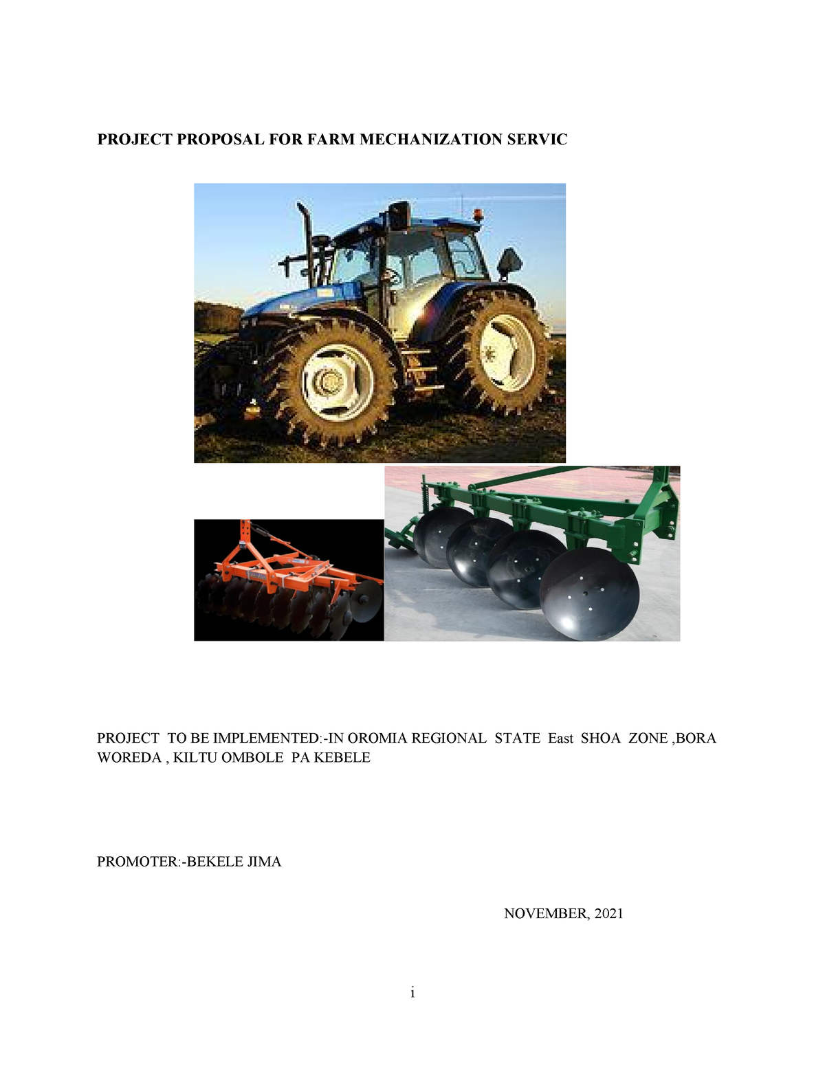 agricultural mechanization business plan