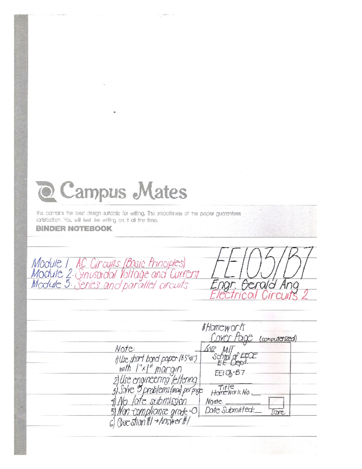 ELEX Circuits 2 Notes - aaaaaaaaaaaaaaaaaa - Bachelor of science in ...