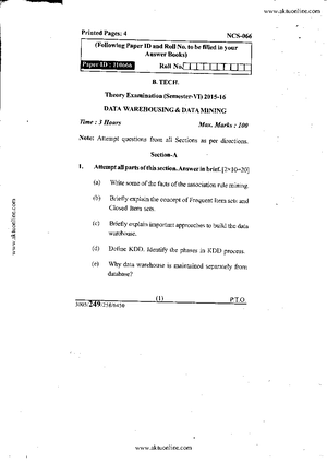Client-Server Computing Model and Data Warehousing - UNIT-II Data ...