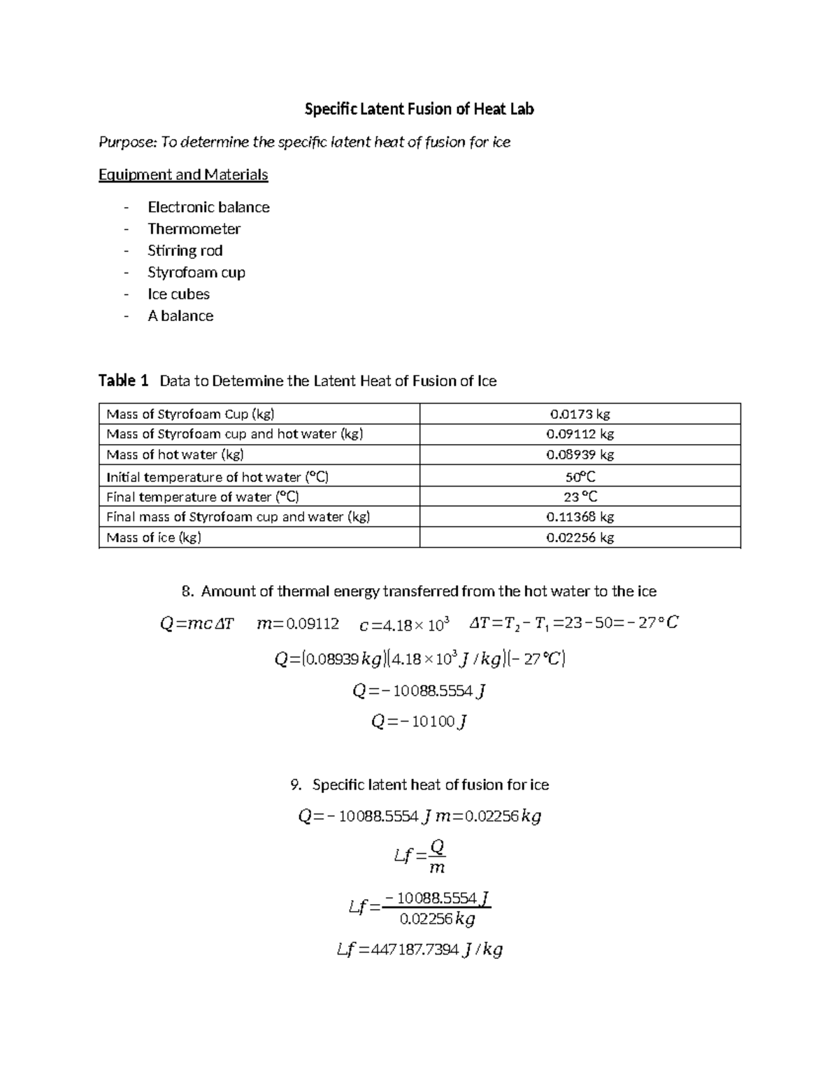Specific Latent Fusion of Heat Lab Specific Latent Fusion of Heat Lab