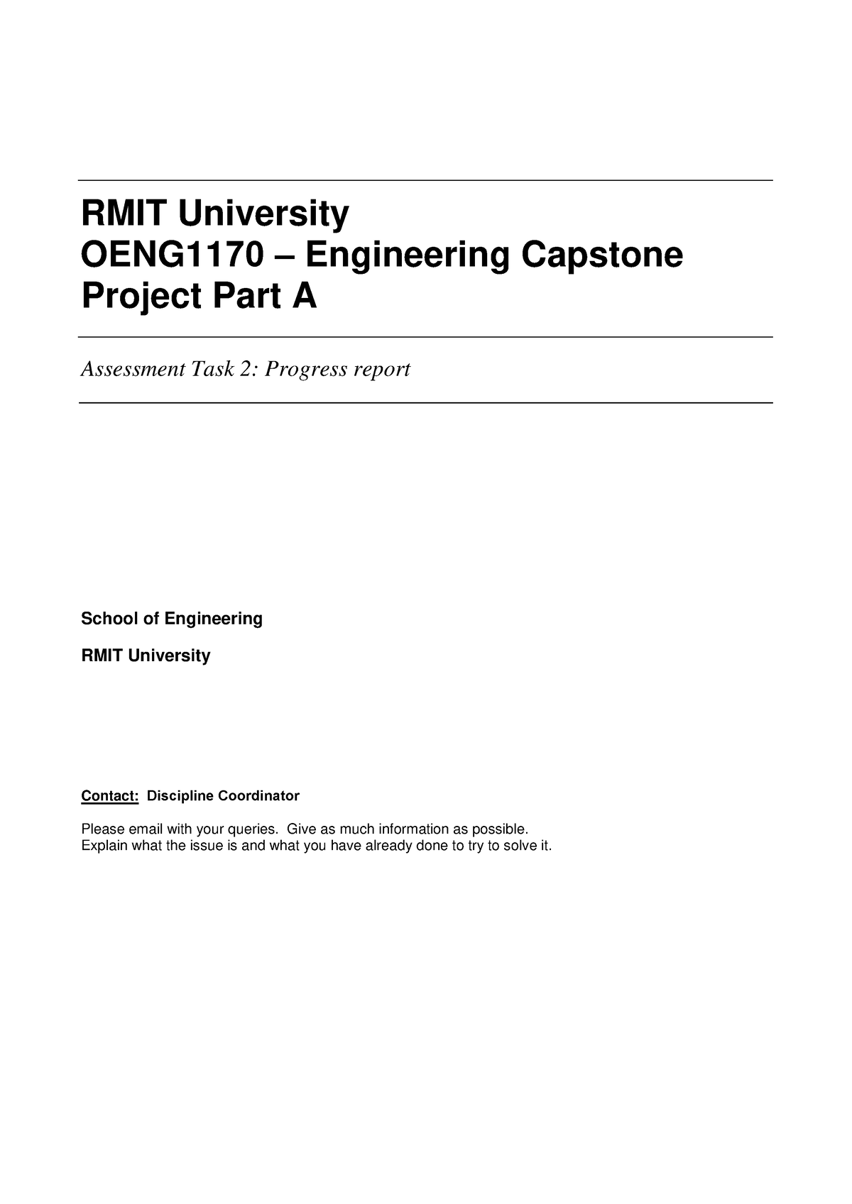 rmit engineering capstone project