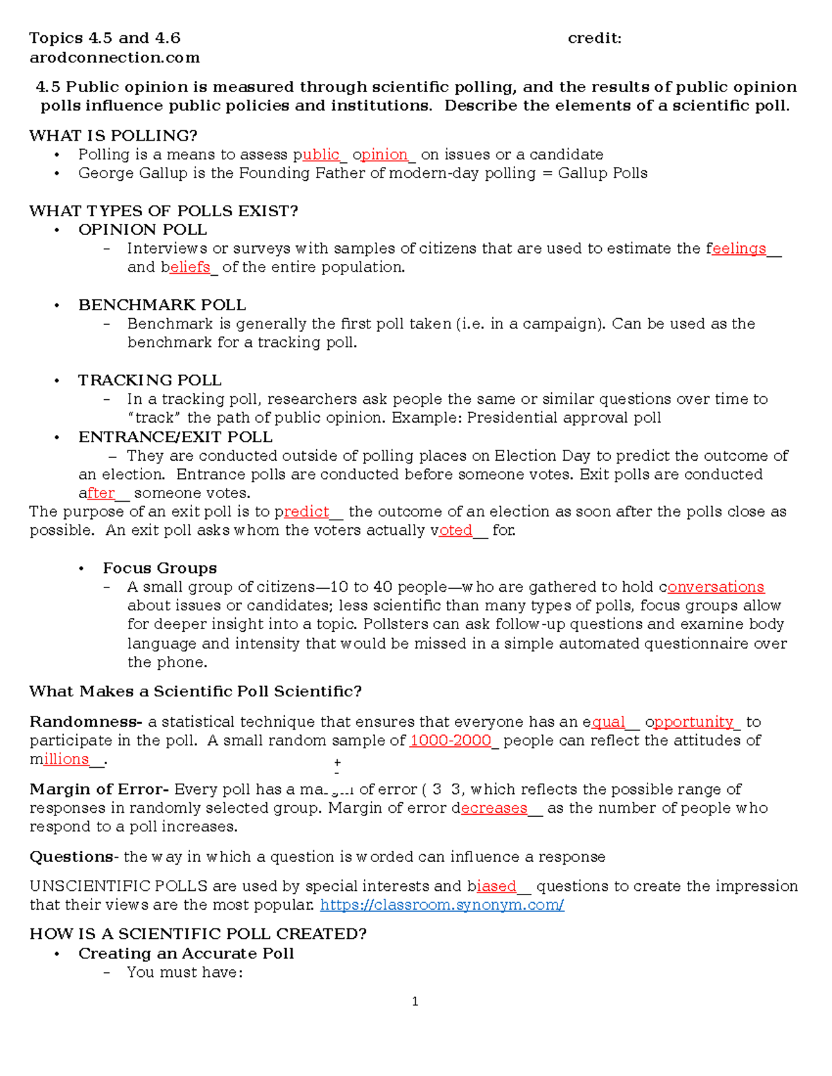 AP Gov. Chap. 4 Topic 4.54,6 Topics 4 and 4 credit arodconnection 4