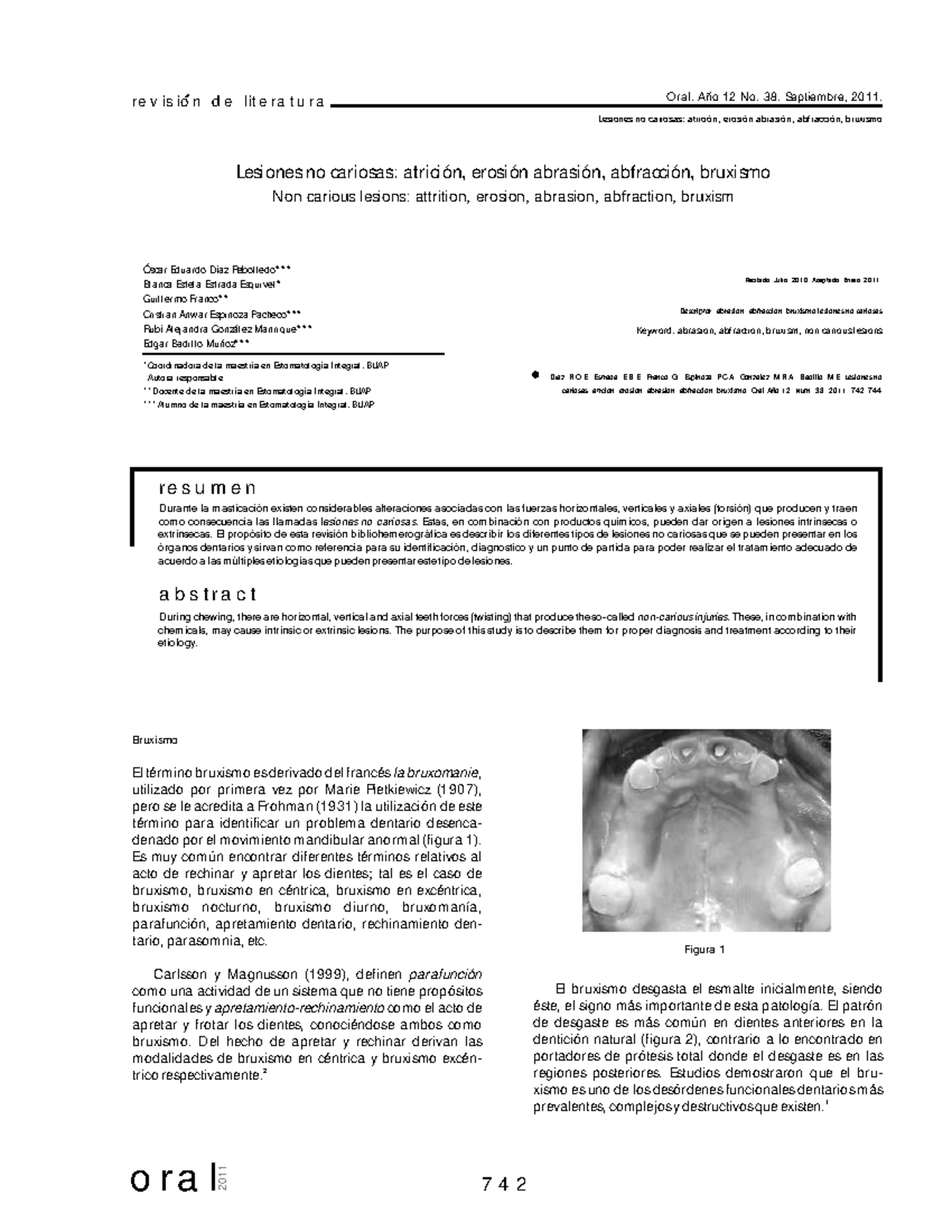 Dxnocarisasintro (1)(1) - oral 2011 742 revision de literatura Lesiones ...