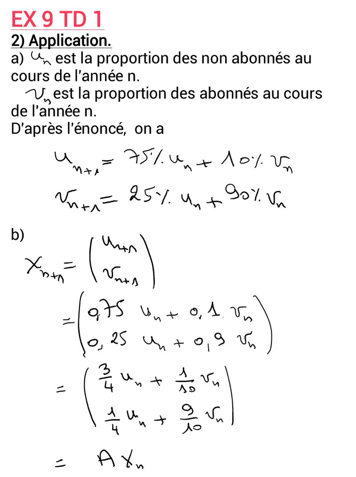 Correction Ex 9 TD 1 - Algebra - Studocu