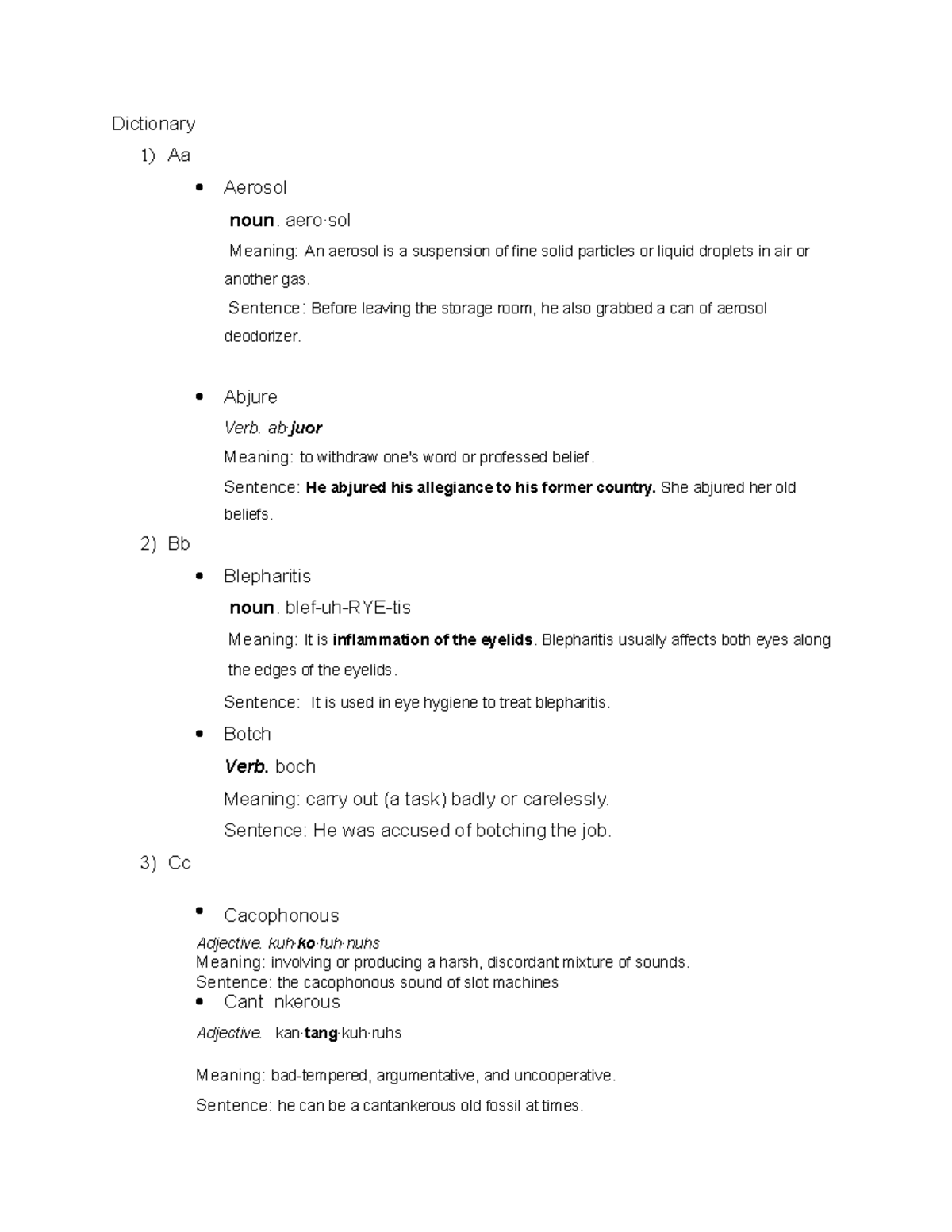 Dictionary Jav XYZ Dictionary 1) Aa Aerosol noun. aero·sol Meaning