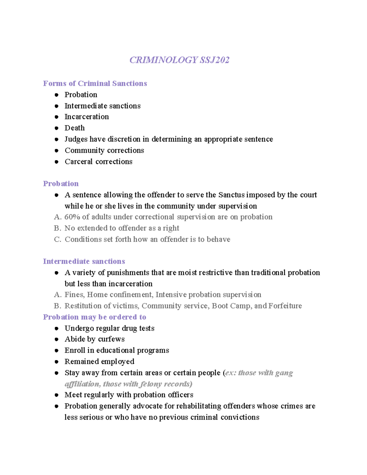 ssj-202-2-lecture-how-do-we-punish-and-why-criminology-ssj-forms-of-criminal-sanctions