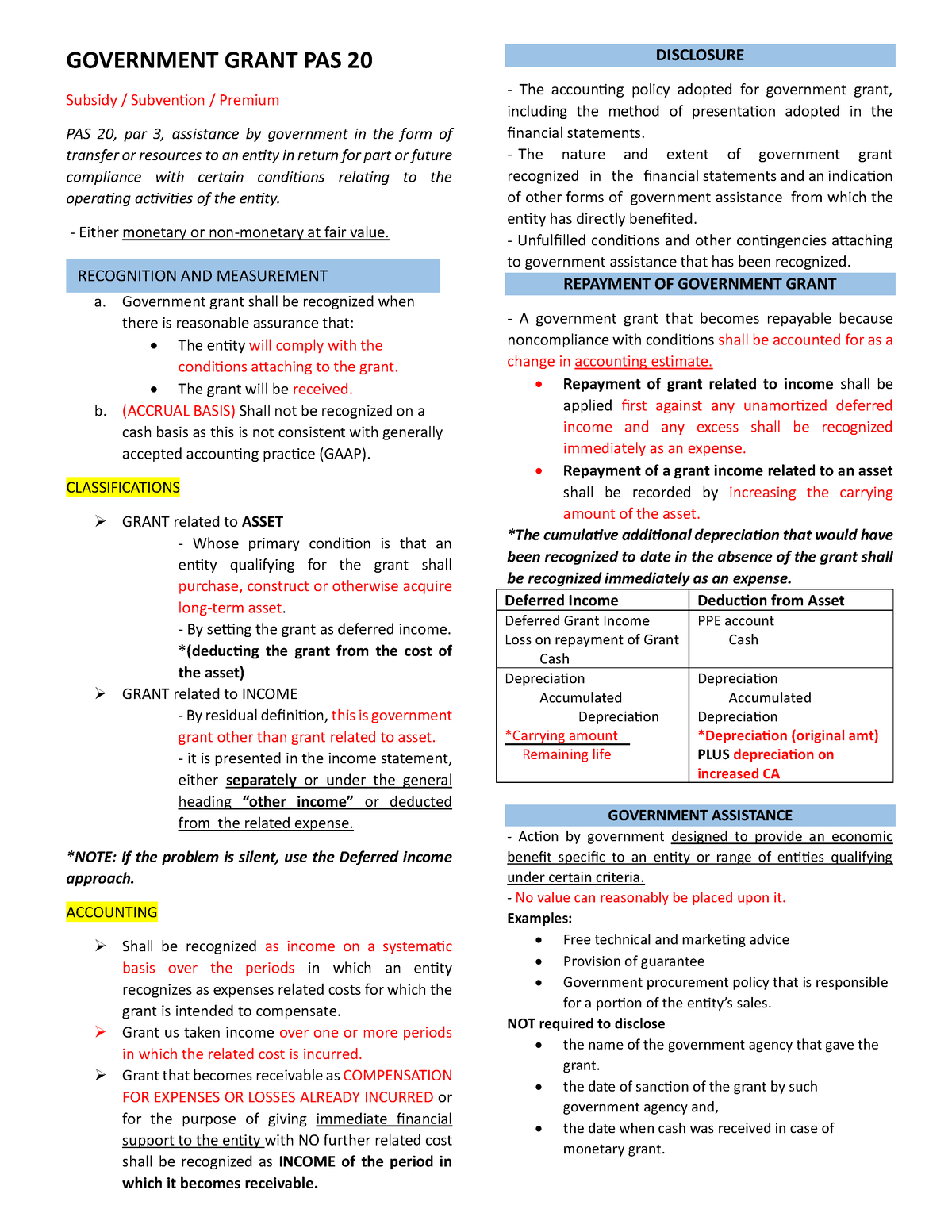 Pas 20 Pas 23 Reviewer - Government Grant Pas 20 Subsidy   Subvention 