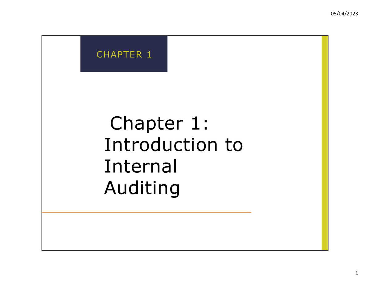 Chapter 1 Introduction To Internal Auditing - Chapter 1: Introduction ...