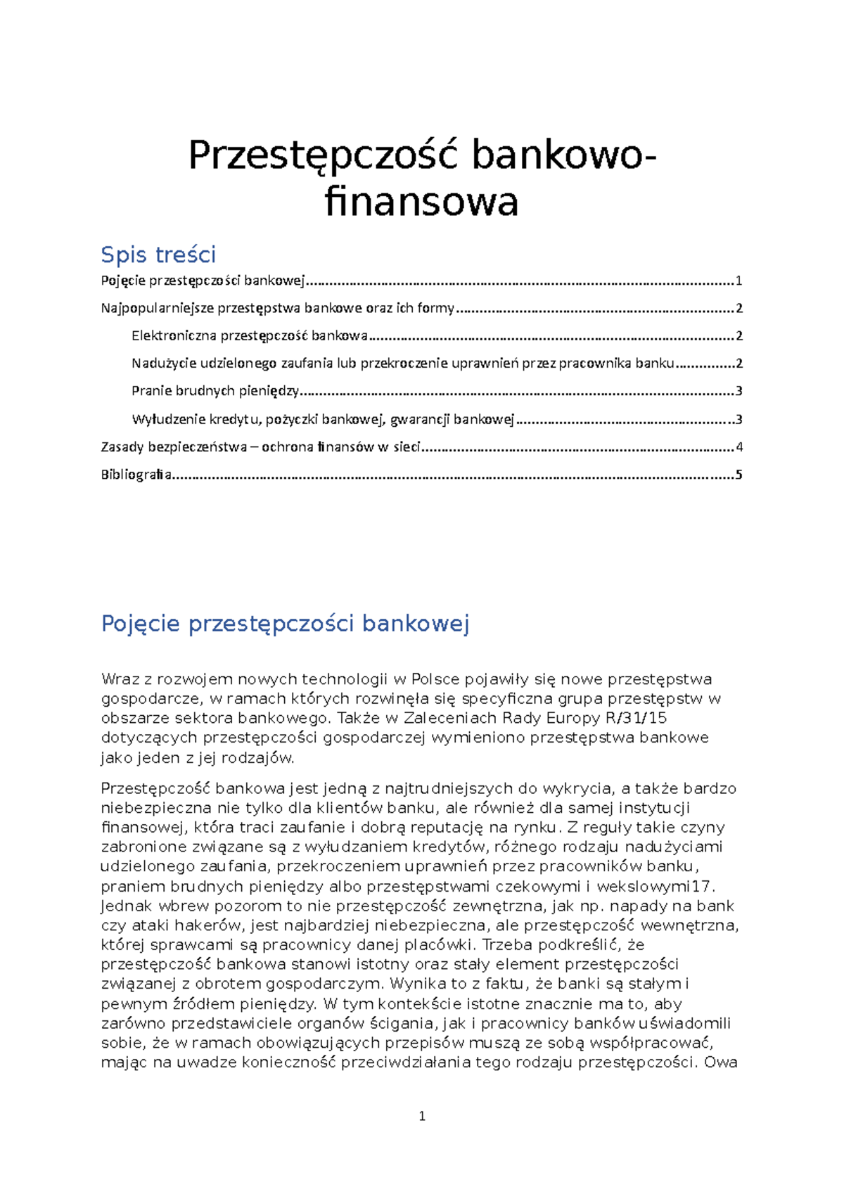 Przestępczość Bankowo-finansowa - Przestępczość Bankowo- Inansowa Spis ...