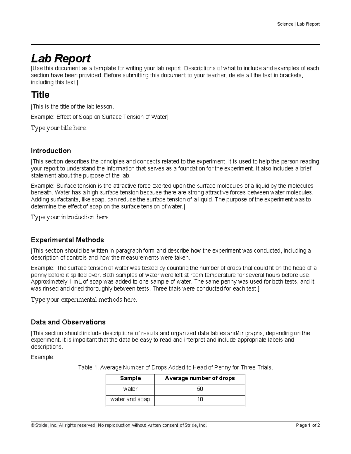 8432199 - my work - Science | Lab Report Lab Report [Use this document ...