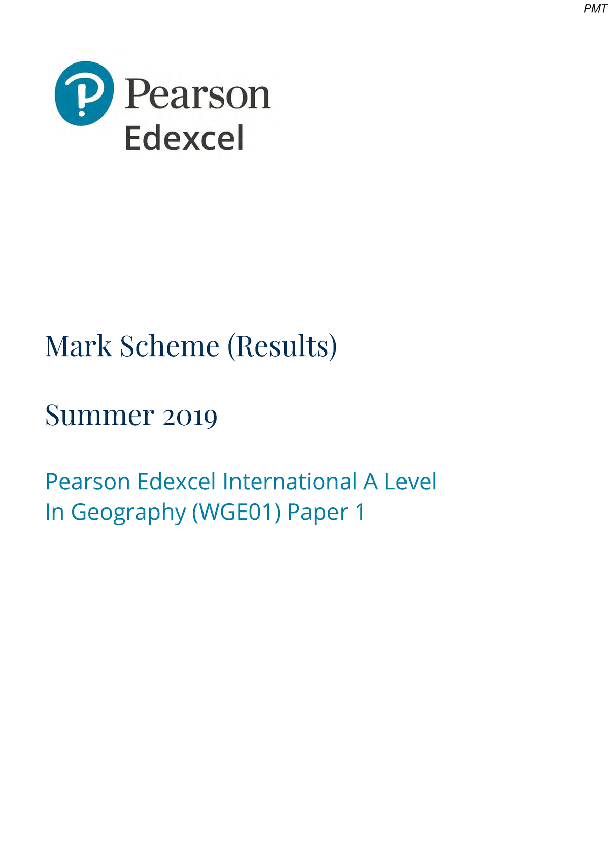 edexcel a level geography coursework mark scheme