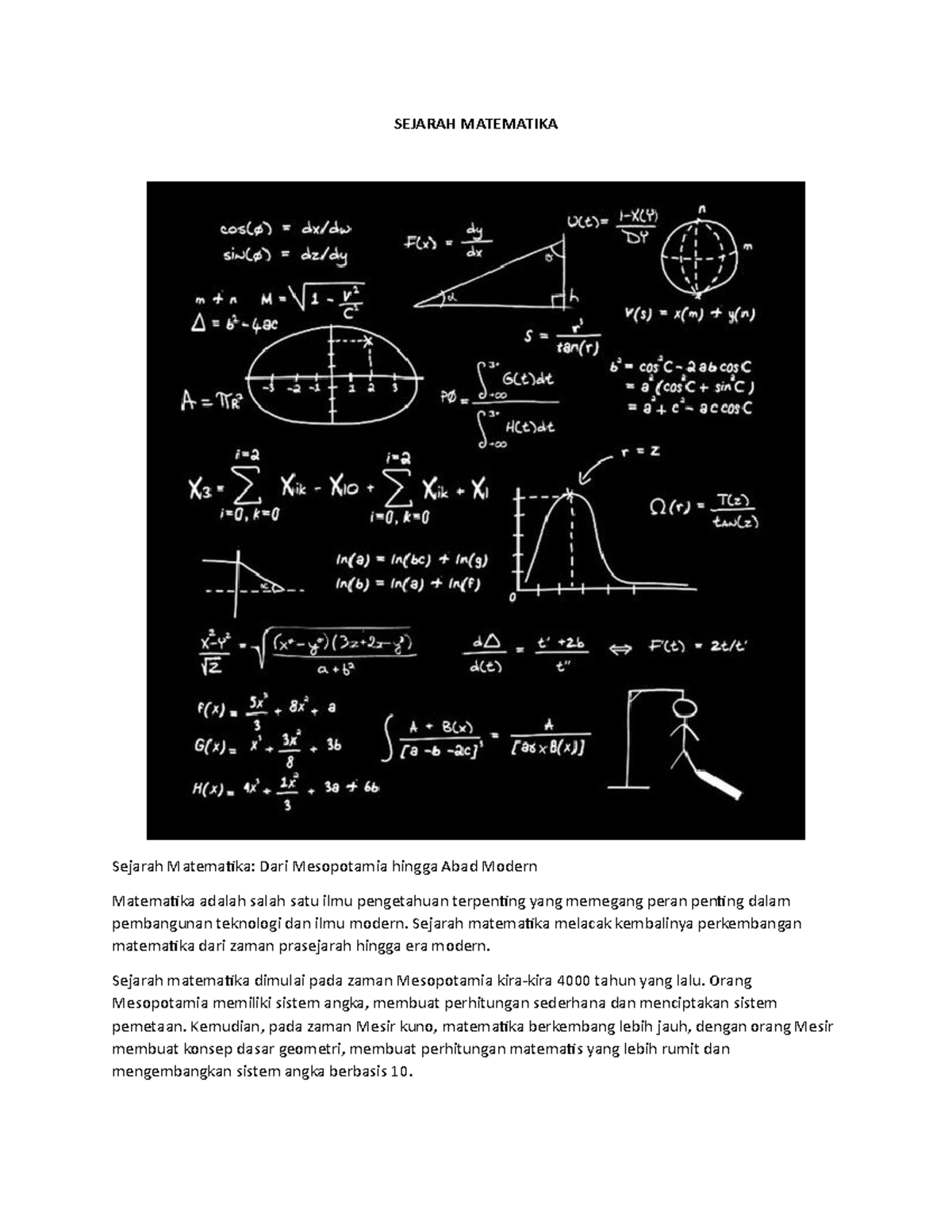 Sejarah Matematika - SEJARAH MATEMATIKA Sejarah Matematika: Dari ...
