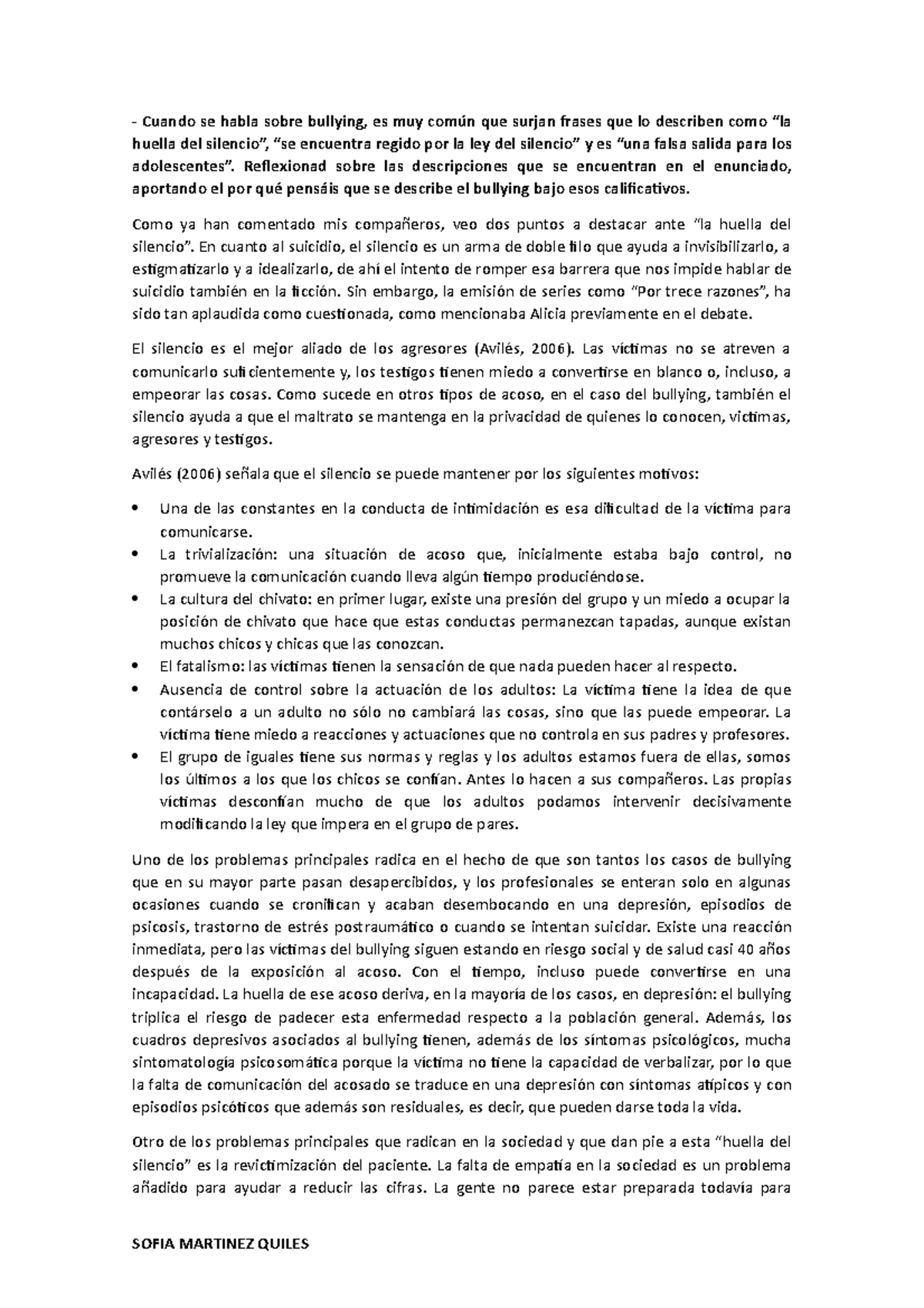 FORO DE Debate Bullying Cuando se habla sobre bullying, es muy común