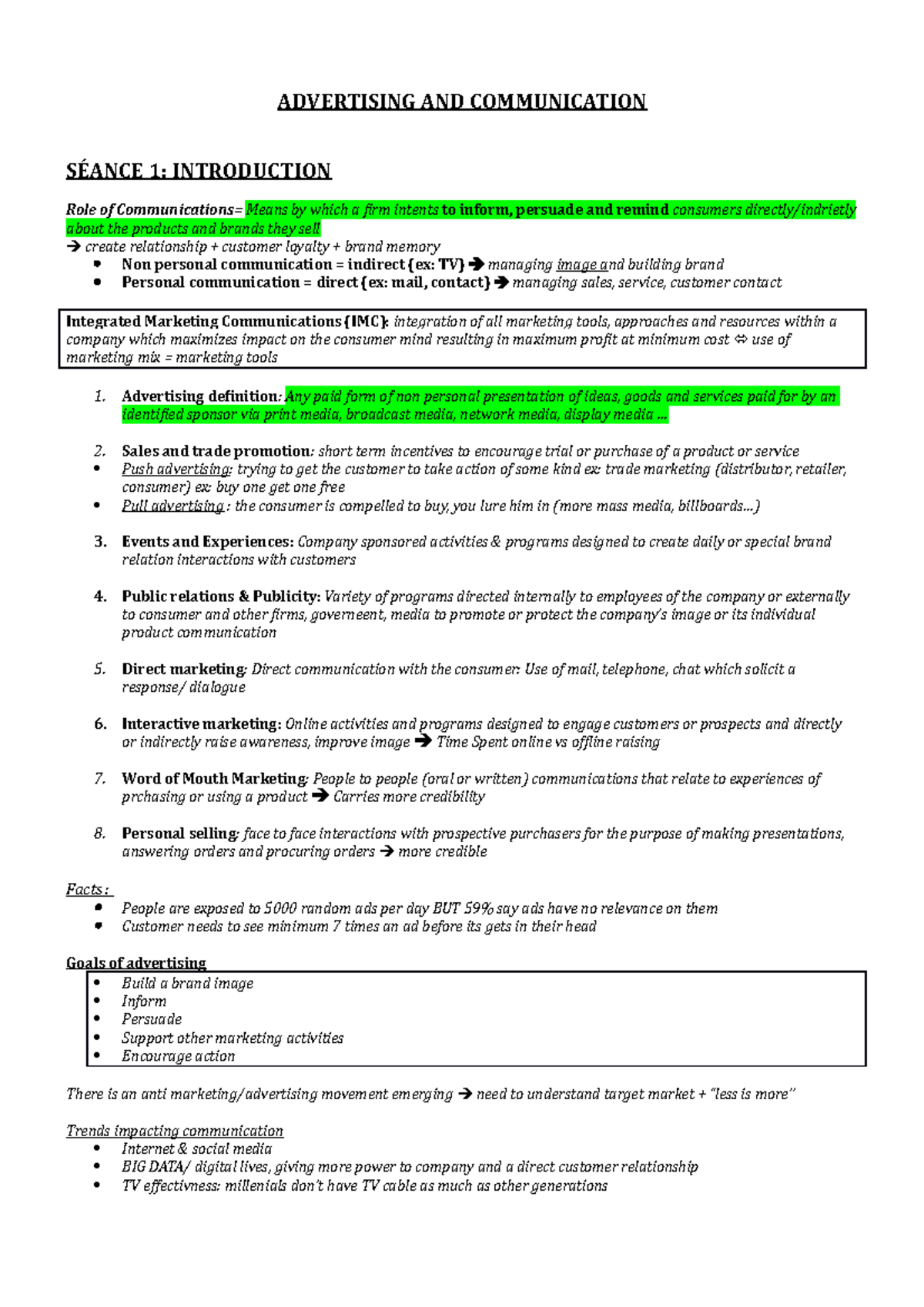 Advertising-and-Communication - ADVERTISING AND COMMUNICATION SÉANCE 1 ...