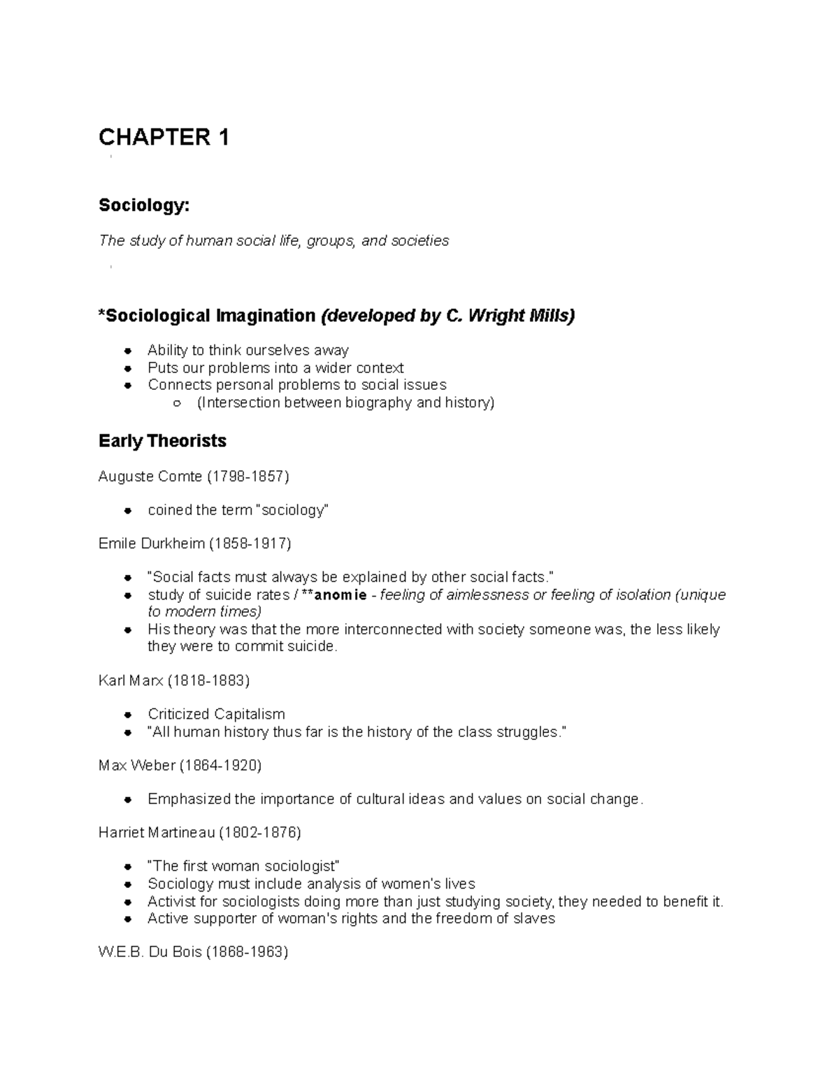 SOC 101 Ch. 1 - Instructor: Dr. Masako Endo - CHAPTER 1 Sociology: The ...