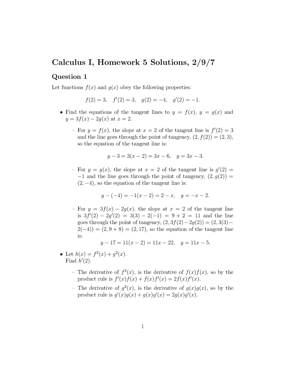 day #52 homework calculus