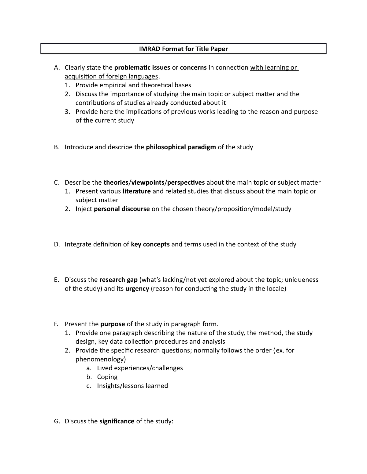 Concept-paper-format - IMRAD Format For Title Paper A. Clearly State ...