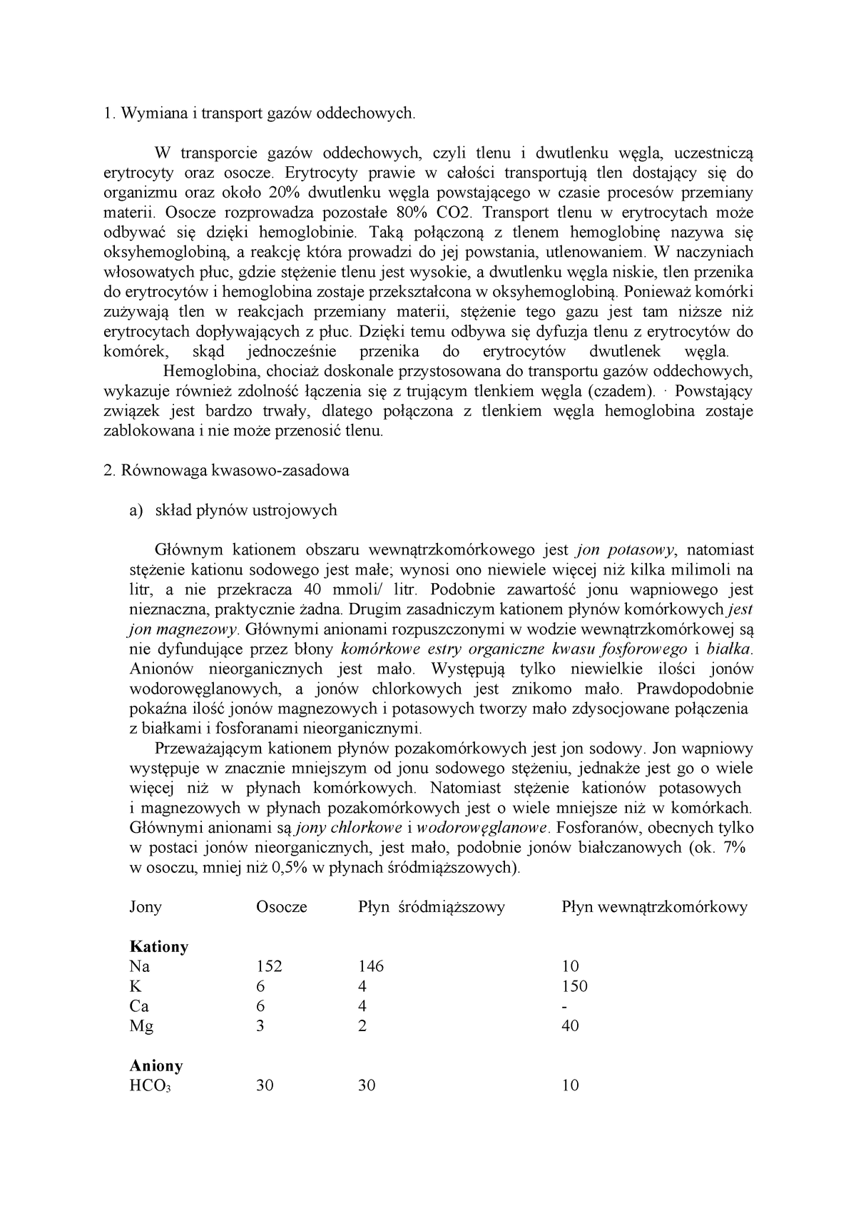 Kolo 4 Biochemia Płyny Wystarczy Do Zdania Kolosa W