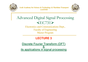 Lecture 2 - Digital Signal Processing - Arab Academy For Science ...