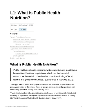 health nutrition assignment