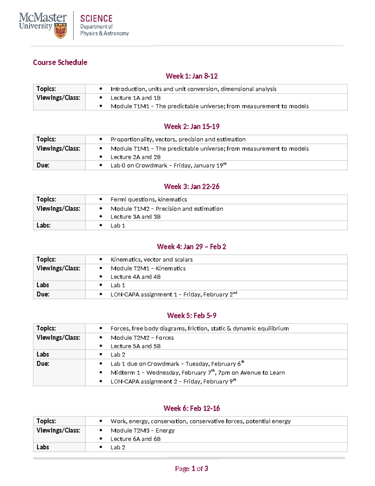 Course schedule Winter 2024 - Course Schedule Week 1: Jan 8- Topics ...
