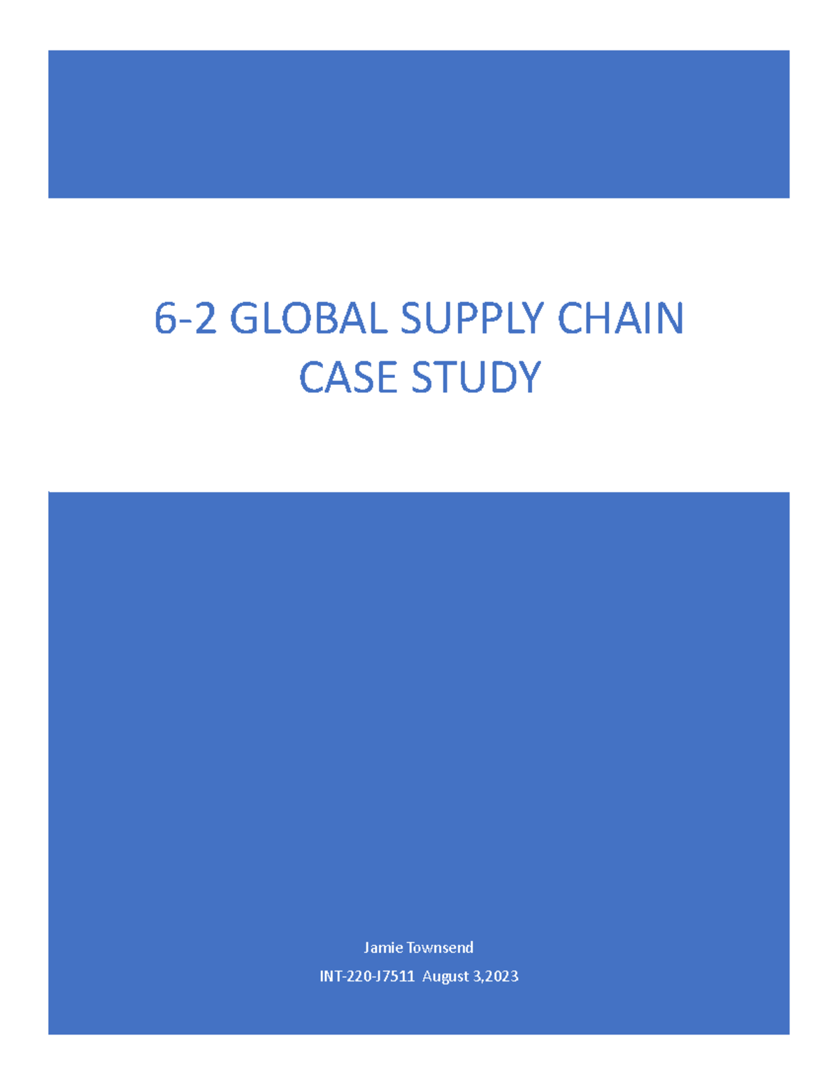 case study on global supply chain