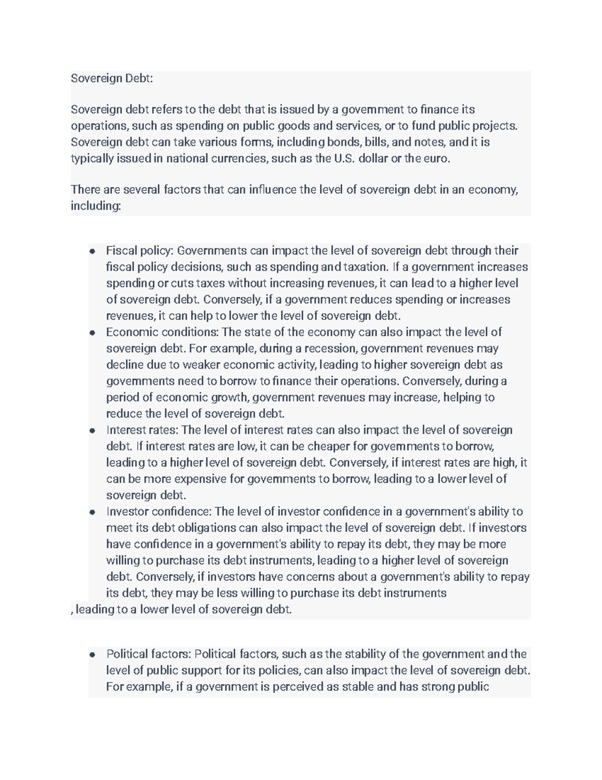 Sovereign Debt Sovereign Debt Sovereign debt refers to the debt that