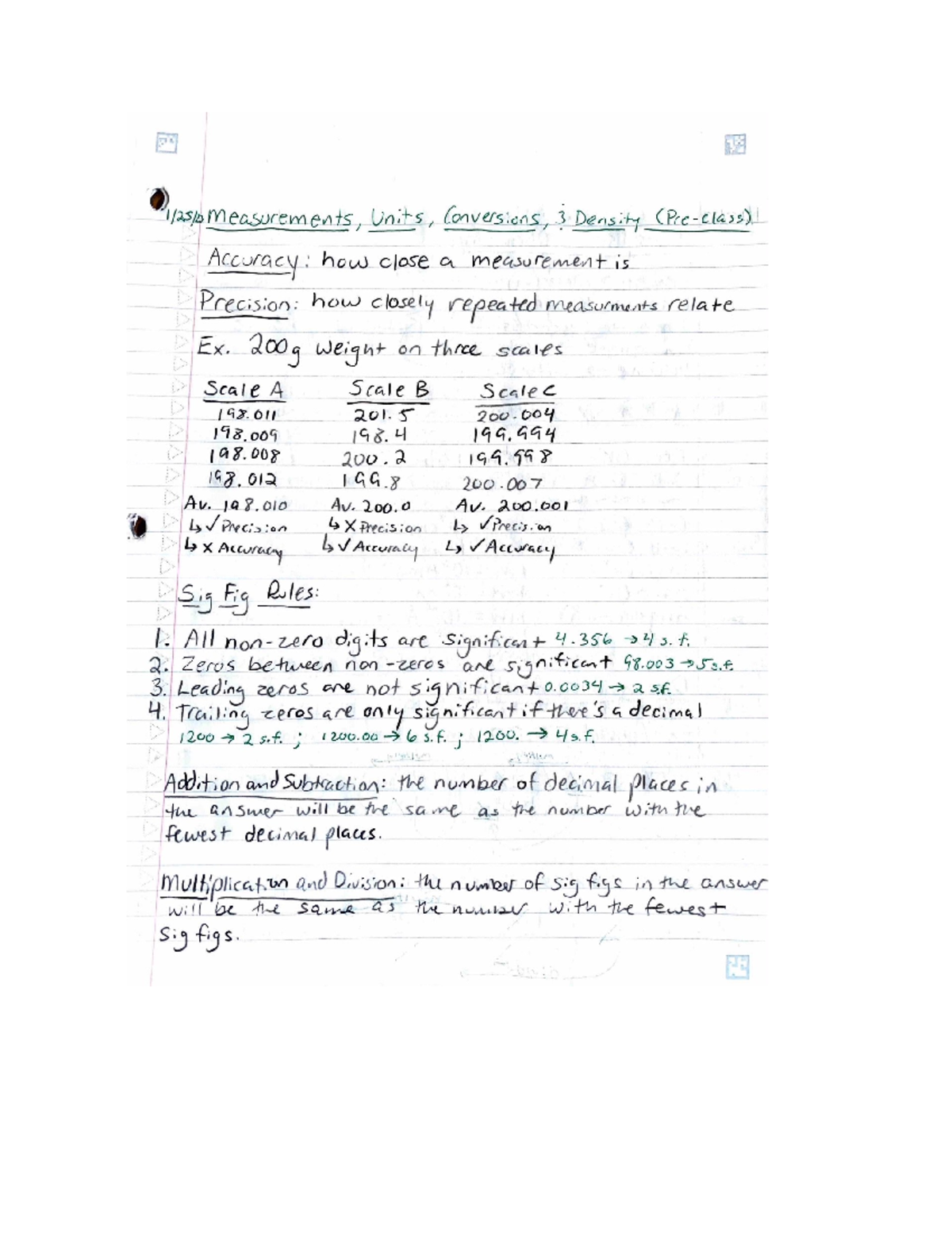 Week 1 Pt. 1 Measurements, Units, Density, Conversions - CHEM 103 - Studocu