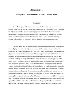 coach carter assignment