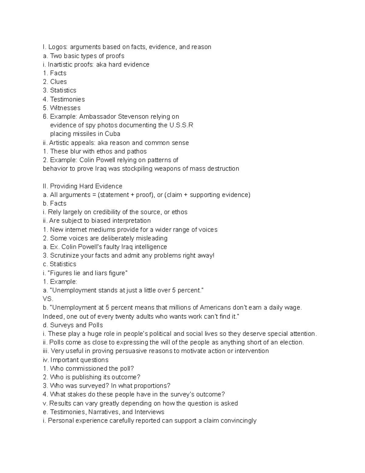 Chapter 4 notes - Everything’s An Argument - I. Logos: arguments based ...
