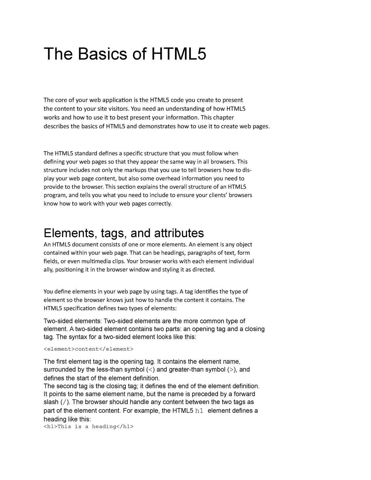 The Basics Of HTML5 - The Basics Of HTML The Core Of Your Web ...