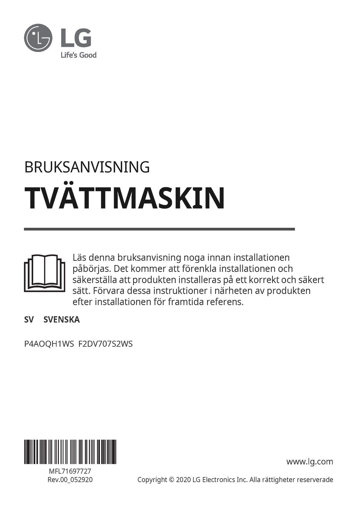 MFL71697727 00 SV - Instruktion Labb - BRUKSANVISNING TVÄTTMASKIN Läs ...