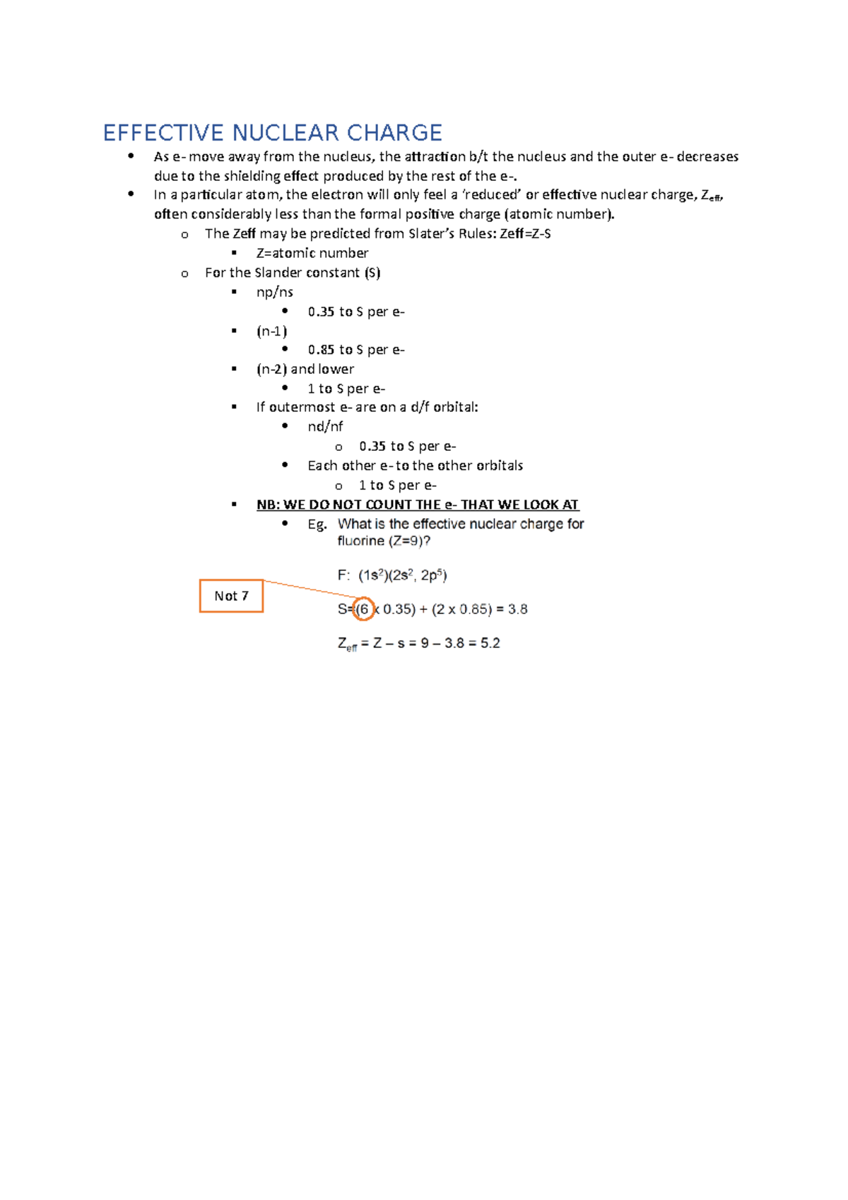 4. 12 OCT Effective Nuclear Charge EFFECTIVE NUCLEAR CHARGE As e