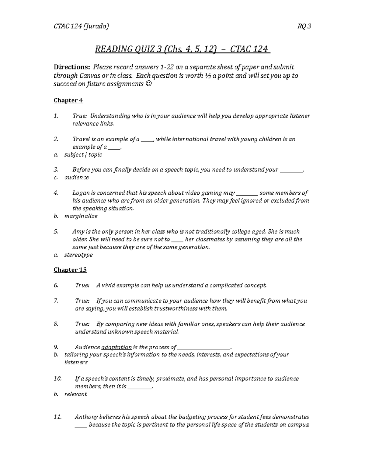 RQ9 quiz 9 for 9 - CTAC 9 - EMU - StuDocu RQ9 quiz 9 for 9 - CTAC 9 - EMU - StuDocu
