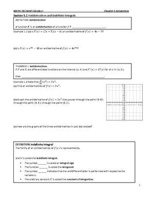 MATH 201 Formula Sheet - MATH 201 Brief Calculus I Formula Sheet Limits ...