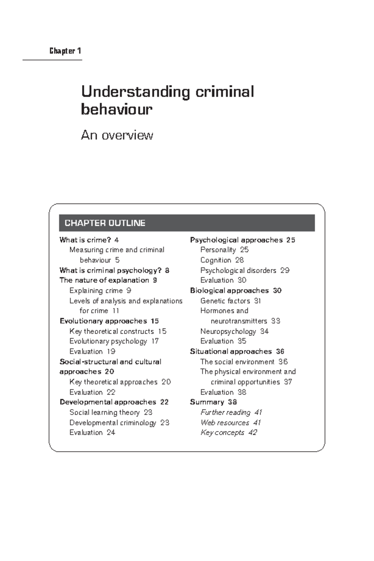 UNIT 2 - notes - Understanding criminal behaviour An overview Chapter ...