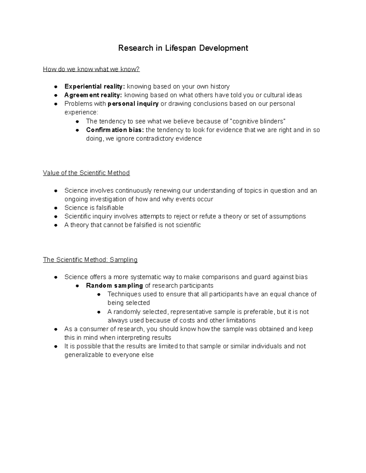 Psy 230 Module 1 Part 3 Notes Research In Lifespan Development Psy 230 Module 1 Part 3 Notes Research In Lifespan Development
