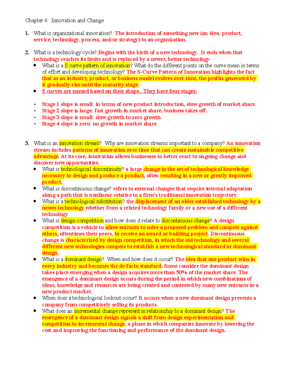 MGMT 3302 Chapter 6 Study Guide - Chapter 6: Innovation and Change What ...