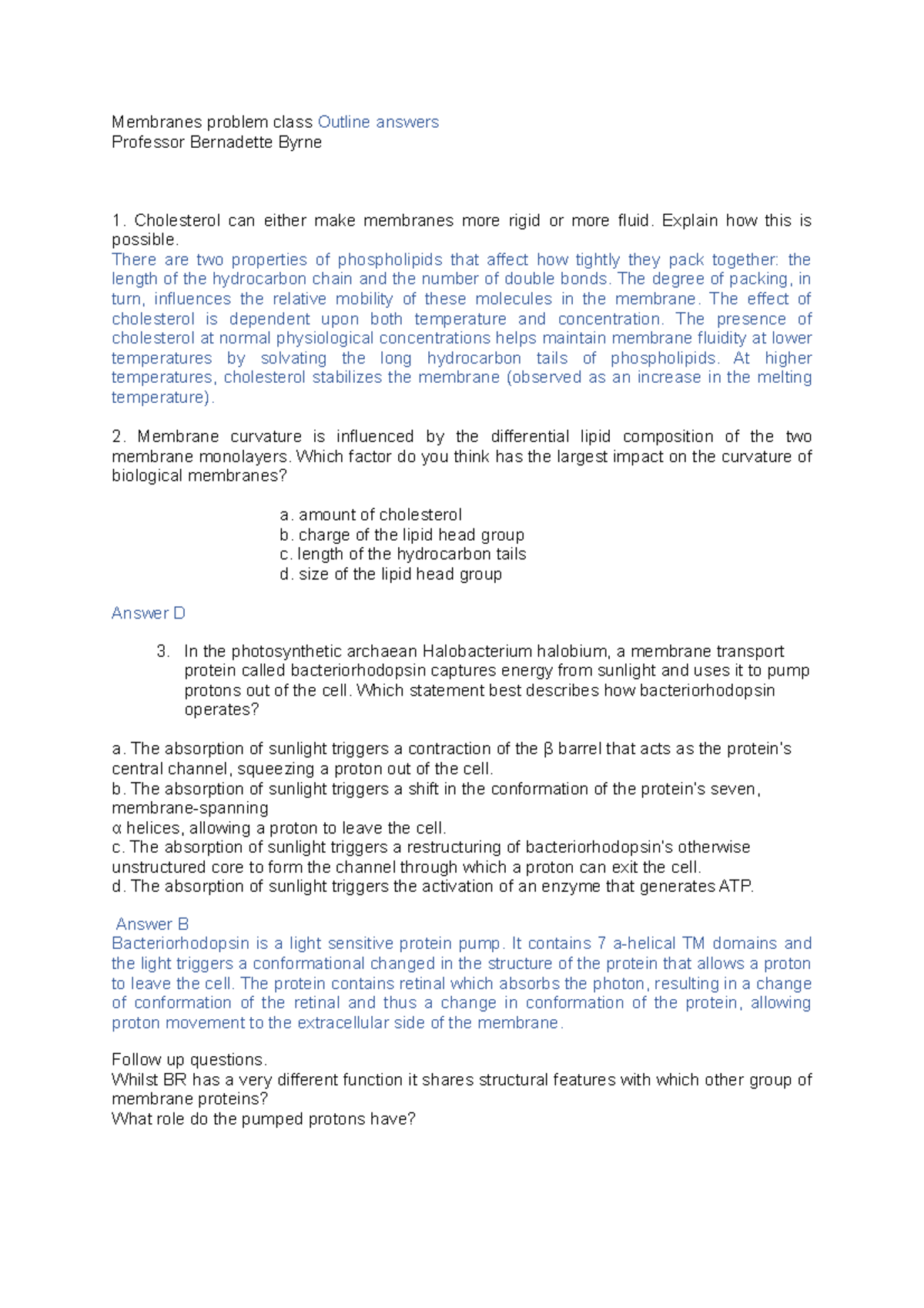 Membranes problem class outline answers 2022 - Membranes problem class ...