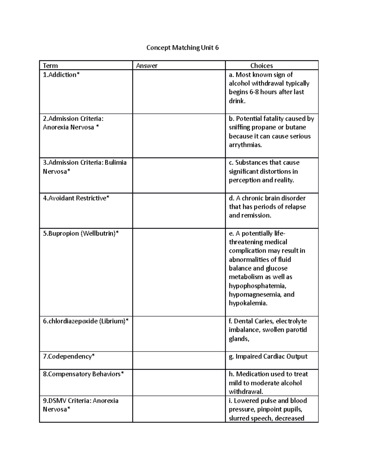 3450 Concept Matching Unit 6 - Concept Matching Unit 6 Term Answer ...