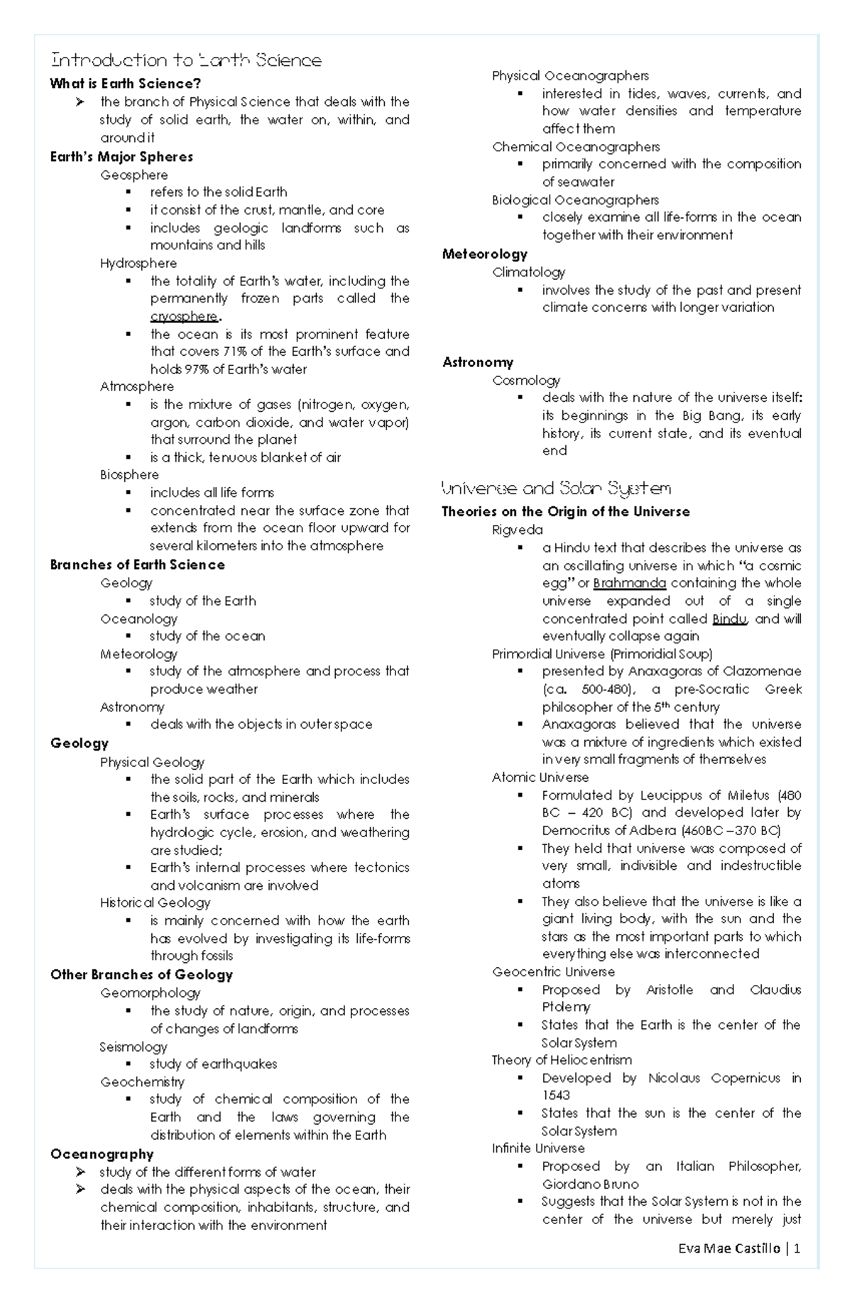 Introduction to Earth Science - the ocean is its most prominent feature ...